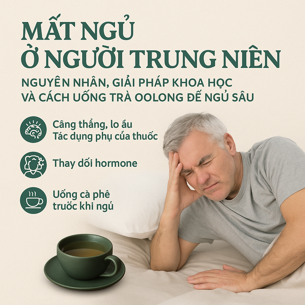 Mất ngủ ở người trung niên – Nguyên nhân, giải pháp khoa học và cách uống trà Oolong để ngủ sâu